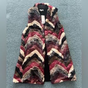 NWT Faux Fur long vest small